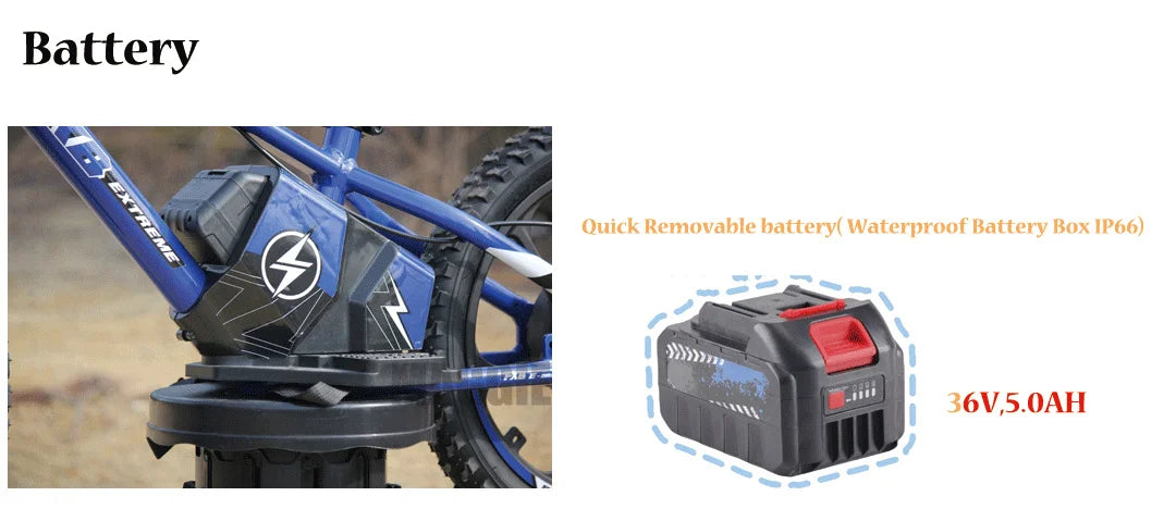 HKM-592339 Children's Electric Balance Bike with Lithium Battery - 16" Wheels, 2 Speed, 10-30 km Range