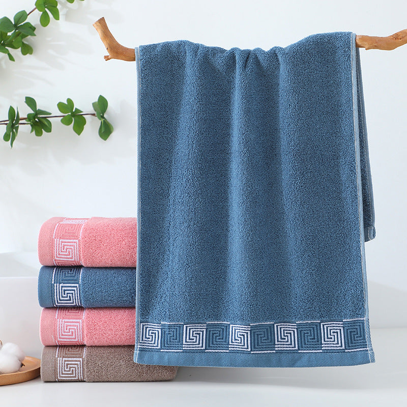 HKM-592339 Thickened Pure Cotton Face Towel for Home Use - Individually Packaged in Pink, Coffee, and Blue Colors