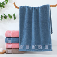 HKM-592339 Thickened Pure Cotton Face Towel for Home Use - Individually Packaged in Pink, Coffee, and Blue Colors