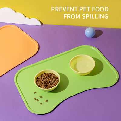 HKM-5923773 Waterproof Non-Slip Silicone Dog and Cat Feeding Mat with Raised Edges for Food and Water Bowls