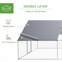 HKM-5924157 Large Metal Chicken Coop Run with Waterproof UV-Resistant Cover for Small Animals