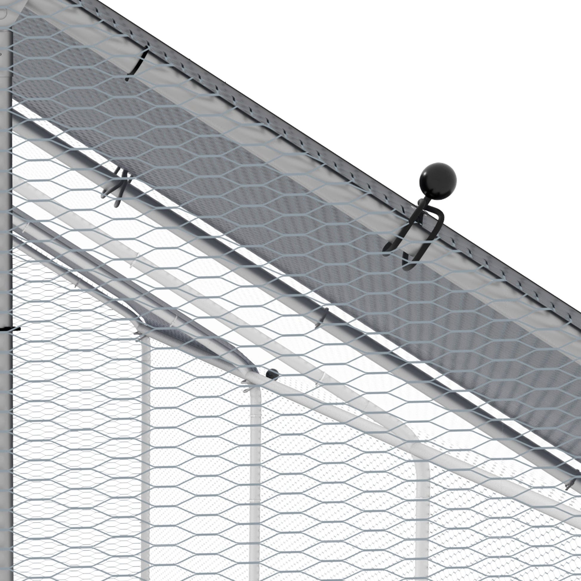 HKM-5924157 Large Metal Chicken Coop Run with Waterproof UV-Resistant Cover for Small Animals