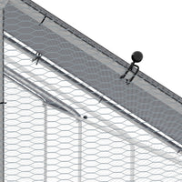 HKM-5924157 Large Metal Chicken Coop Run with Waterproof UV-Resistant Cover for Small Animals