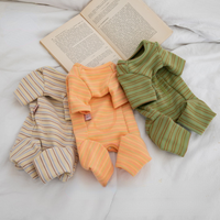 HKM-5924669 Fashion Minimalist Striped Pet Dog Clothing in Apricot, Orange, and Green