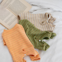 HKM-5924669 Fashion Minimalist Striped Pet Dog Clothing in Apricot, Orange, and Green
