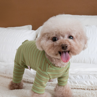 HKM-5924669 Fashion Minimalist Striped Pet Dog Clothing in Apricot, Orange, and Green