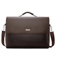 HKM-592467 Classic Black Leather Laptop Briefcase for Men - Executive Style Attache Bag