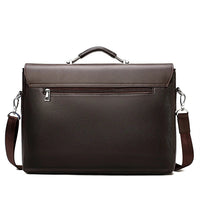 HKM-592467 Classic Black Leather Laptop Briefcase for Men - Executive Style Attache Bag
