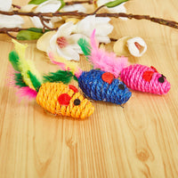 HKM-592531 Color Sisal Mouse Cat Teaser Toy Molar Grinding Claw