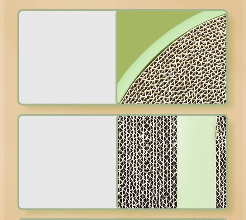 HKM-5926461 Corrugated Paper Cat Scratch Board - Available in Avocado Green, Cherry Blossom Powder, Star and Moon Purple, and Starlight White