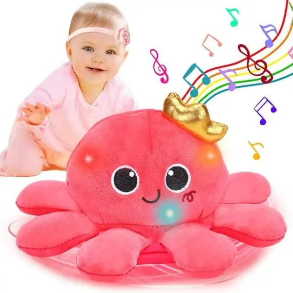 HKM-592723 Musical Plush Octopus Toy for Babies with LED Lights - Crawling Fun for Toddlers