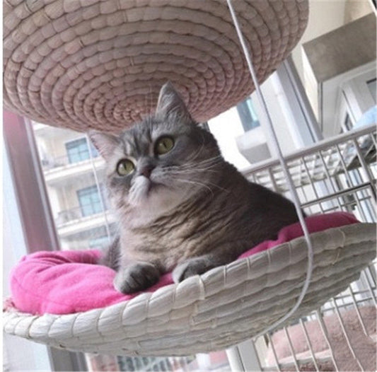 HKM-5927869 Cat Climbing Frame with Hammock and Storage - Medium Scratching Tree and Jumping Platform