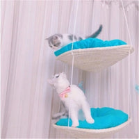 HKM-5927869 Cat Climbing Frame with Hammock and Storage - Medium Scratching Tree and Jumping Platform