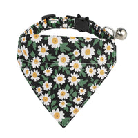 HKM-5928253 Floral Cotton Cat Collar with Detachable Bow and Bell - Multiple Colors Available