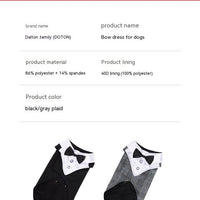 HKM-5928637 Elegant Dog Attire for Weddings and Parties ¨C Black and Gray Plaid, Multiple Sizes Available