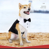 HKM-5928637 Elegant Dog Attire for Weddings and Parties ¨C Black and Gray Plaid, Multiple Sizes Available