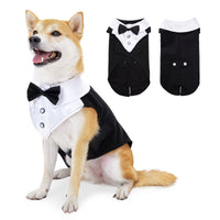 HKM-5928637 Elegant Dog Attire for Weddings and Parties ¨C Black and Gray Plaid, Multiple Sizes Available