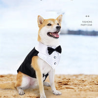 HKM-5928637 Elegant Dog Attire for Weddings and Parties ¨C Black and Gray Plaid, Multiple Sizes Available