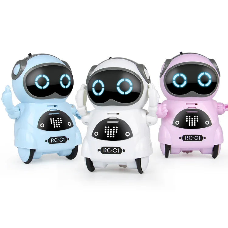 HKM-592915 Interactive Educational Robot Toy for Kids - Smart Pocket Mini Speaker with Lights and Sounds
