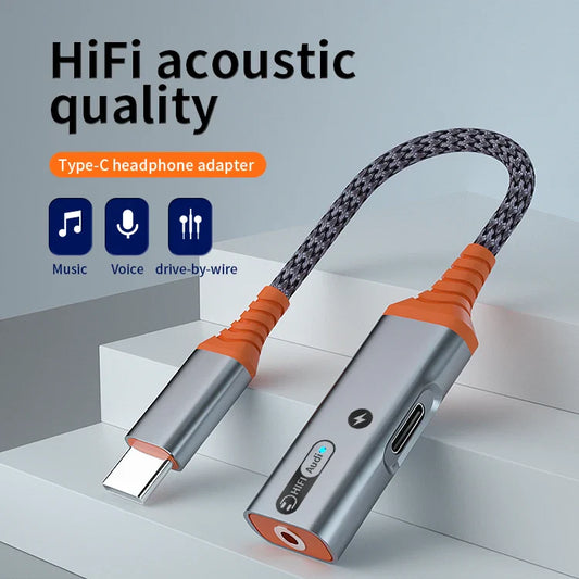 HKM-592979 Type-C to 3.5mm Audio Adapter with Charging Port for iPhone 15