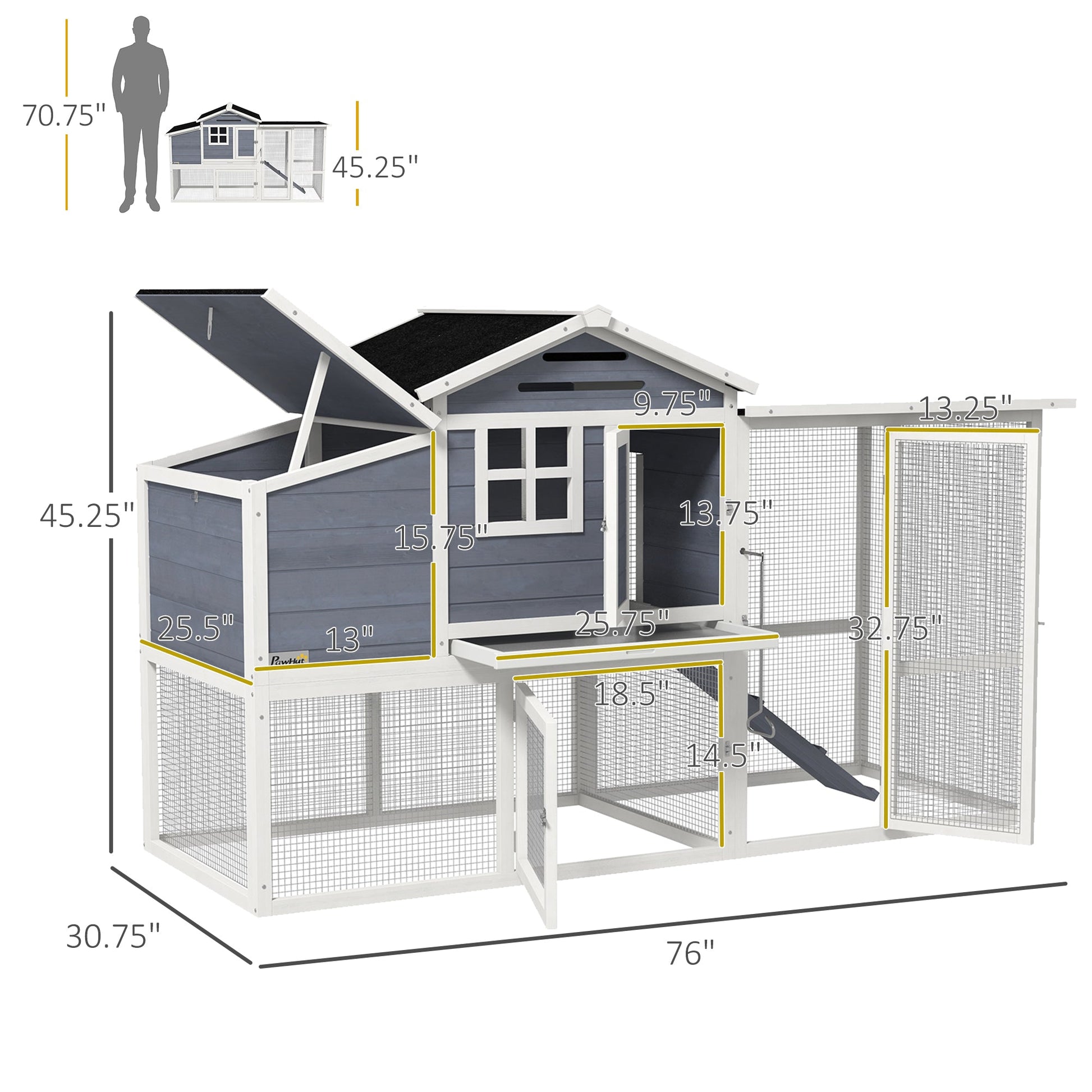 HKM-5929917 Spacious Chicken Coop with Nesting Boxes and Durable Weather-Resistant Design