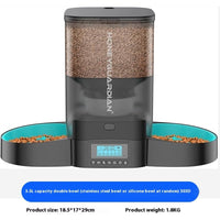 HKM-5930045 Automatic Pet Feeder for Cats - 3.5L and 5L Options with Double and Single Bowls