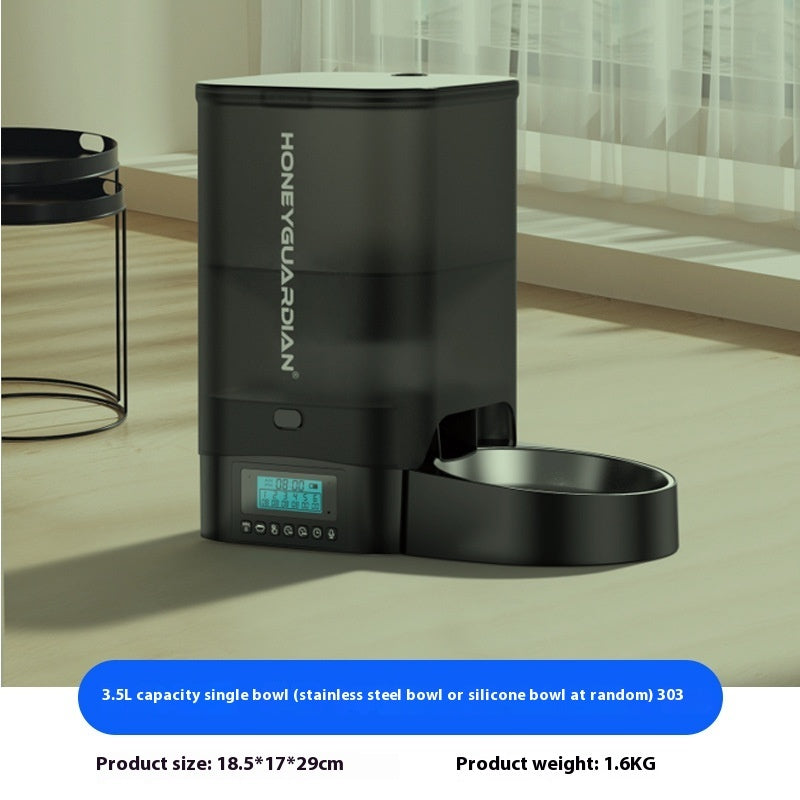 HKM-5930045 Automatic Pet Feeder for Cats - 3.5L and 5L Options with Double and Single Bowls