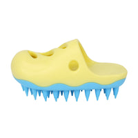 HKM-5931069 Pet Bath Massage Brush for Dogs - TPR Cleaning Tool with Quincuncial and Pointed Heads in Blue and Yellow