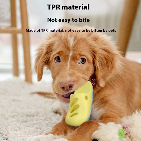 HKM-5931069 Pet Bath Massage Brush for Dogs - TPR Cleaning Tool with Quincuncial and Pointed Heads in Blue and Yellow