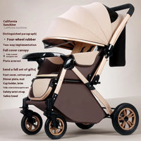 HKM-593107 Foldable Stainless Steel Two-Way Stroller with Armrest for Easy Travel