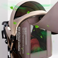 HKM-593107 Foldable Stainless Steel Two-Way Stroller with Armrest for Easy Travel