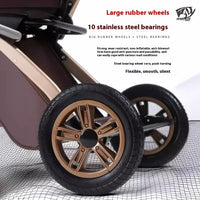 HKM-593107 Foldable Stainless Steel Two-Way Stroller with Armrest for Easy Travel