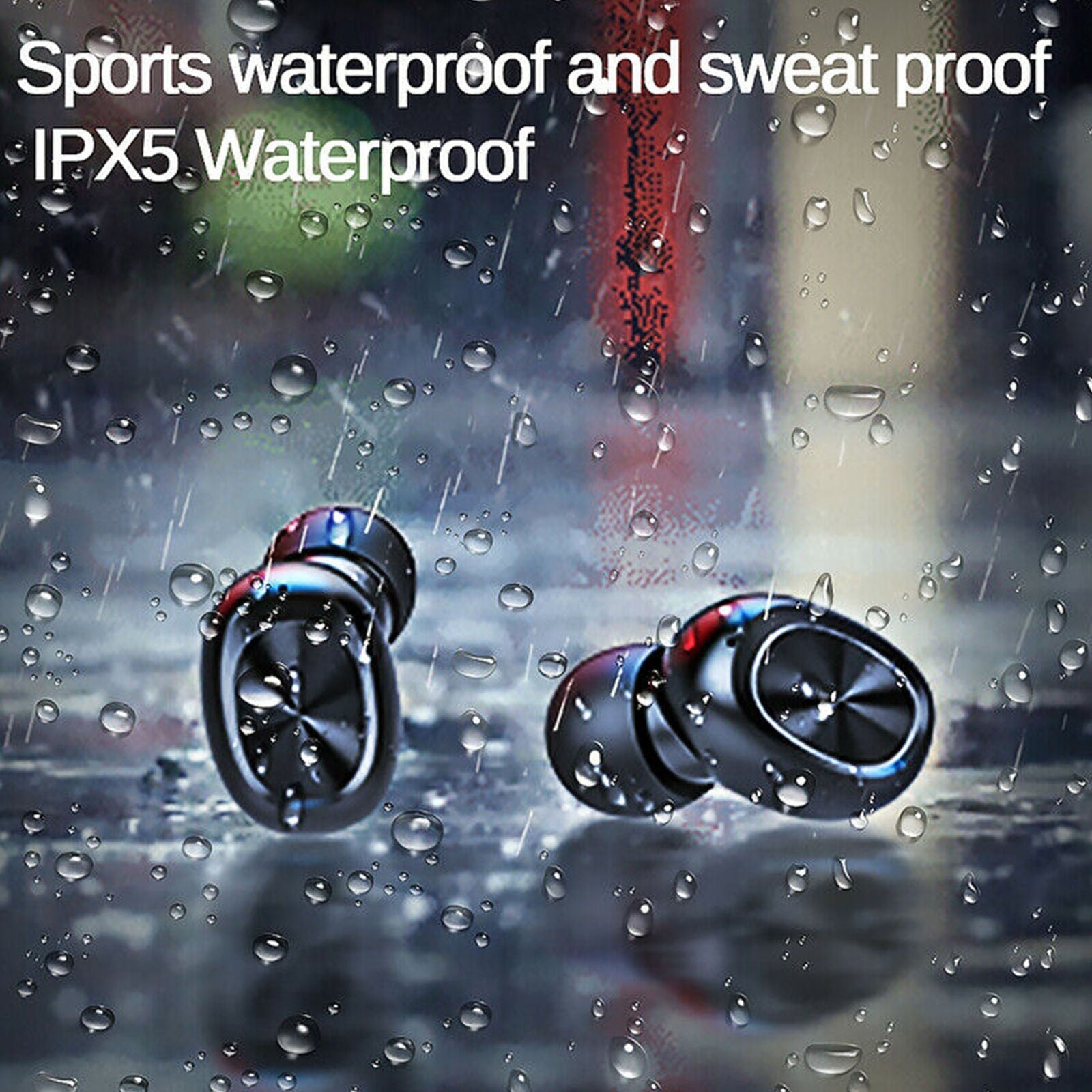 HKM-593107 Wireless Bluetooth 5.0 In-Ear Headset with Charging Case, 4 Hours Playtime, IPX5 Waterproof