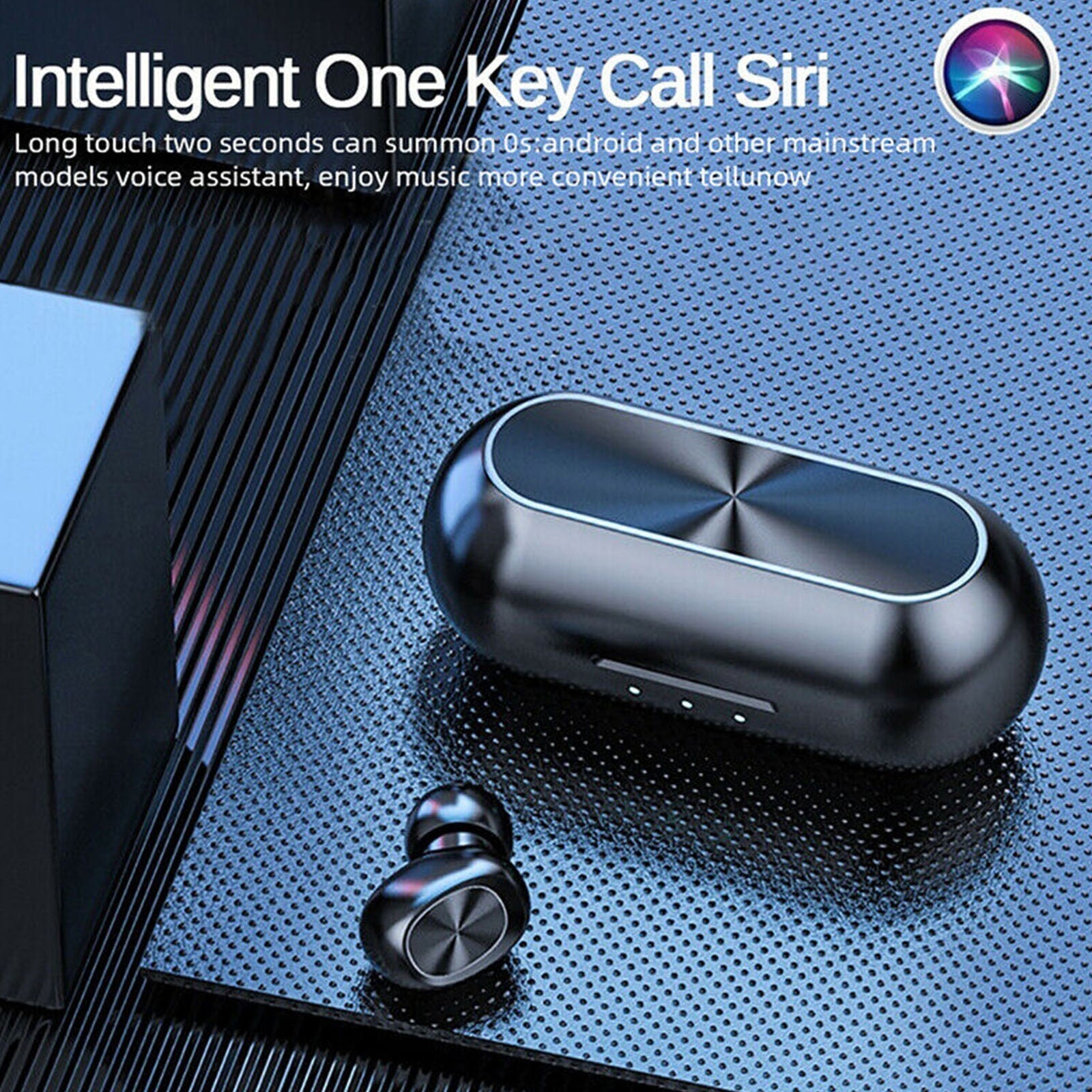 HKM-593107 Wireless Bluetooth 5.0 In-Ear Headset with Charging Case, 4 Hours Playtime, IPX5 Waterproof
