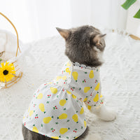 HKM-5932605 Floral Puff Sleeve Skirt for Small Dogs and Cats - Comfortable and Breathable Woven Fabric