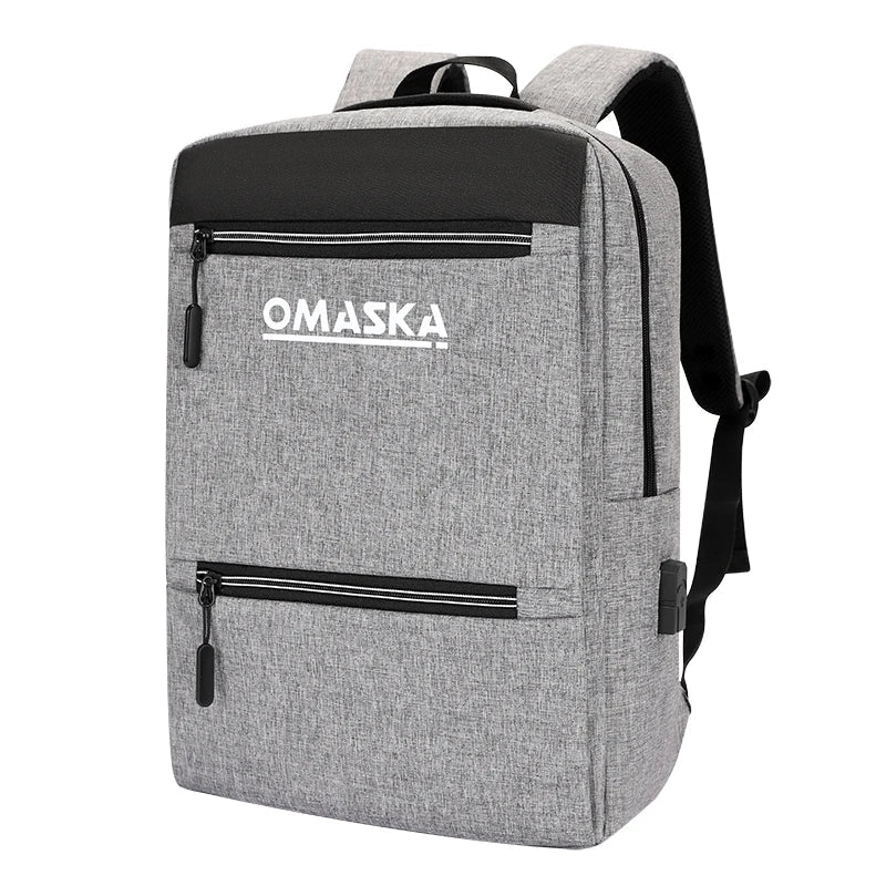 HKM-593299 Durable Waterproof Laptop Backpack with USB Charging Port and Large Capacity for Business and Travel