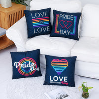 HKM-593299 Rainbow Heart Shape Cushion Cover in Nordic Style - Peach Skin Chemical Fiber