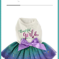 HKM-5933629 Sapphire Blue Gradient Starry Sky Pet Skirt for Small Dogs - Sizes XS to 2XL