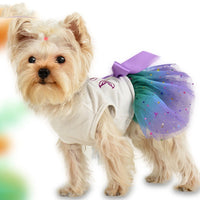 HKM-5933629 Sapphire Blue Gradient Starry Sky Pet Skirt for Small Dogs - Sizes XS to 2XL