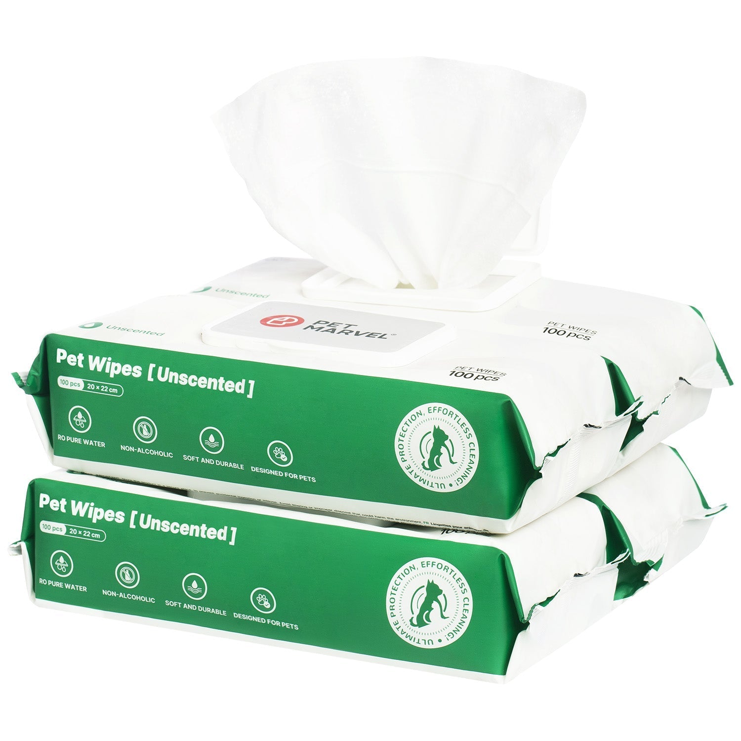 HKM-5933885 Antibacterial Dog and Cat Wipes with Silver Ions - Unscented, Hypoallergenic for Paws, Face, Ear, and Butt Cleaning
