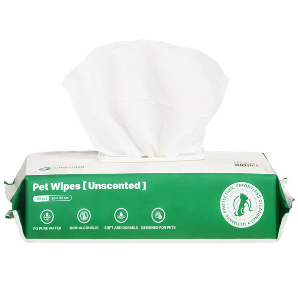 HKM-5933885 Antibacterial Dog and Cat Wipes with Silver Ions - Unscented, Hypoallergenic for Paws, Face, Ear, and Butt Cleaning