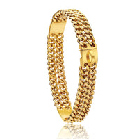 HKM-5934013 Double Row Metal Dog Chain Collar in Titanium Steel - Multiple Sizes Available