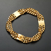 HKM-5934013 Double Row Metal Dog Chain Collar in Titanium Steel - Multiple Sizes Available
