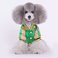 HKM-5934397 Yokosuka Samurai Satin Fabric Pet Coat ¨C Red & Green, Sizes S to 2XL