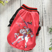 HKM-5934397 Yokosuka Samurai Satin Fabric Pet Coat ¨C Red & Green, Sizes S to 2XL