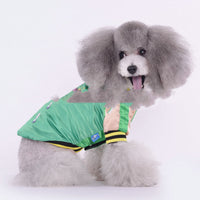 HKM-5934397 Yokosuka Samurai Satin Fabric Pet Coat ¨C Red & Green, Sizes S to 2XL