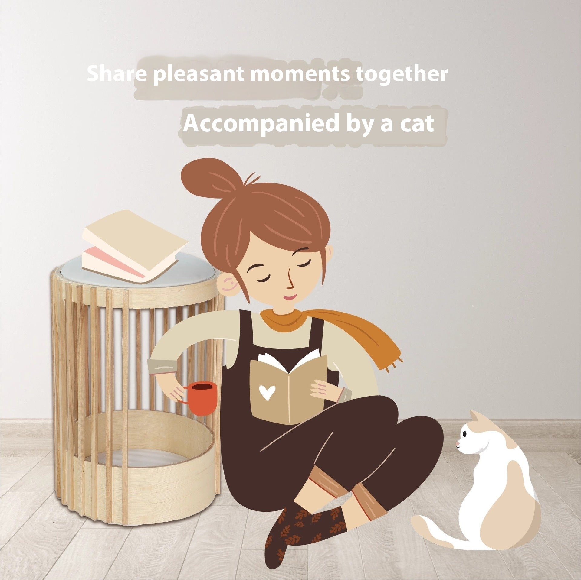 HKM-5935293 Solid Wood Cat Climbing Frame and Bed - Bite-Resistant, Simple Design, 40x60cm