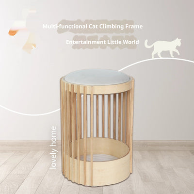 HKM-5935293 Solid Wood Cat Climbing Frame and Bed - Bite-Resistant, Simple Design, 40x60cm