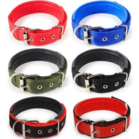 HKM-593619 Soft Leather Lined Nylon and Polypropylene Foam Pet Collar - Adjustable Sizes Available
