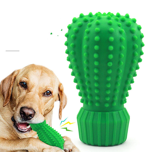 HKM-5936829 Sounding Cactus Rubber Dog Chew Toy for Medium & Large Dogs